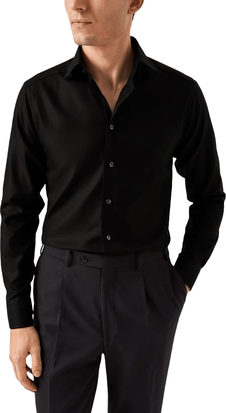 Skjorta I Texturerad Twill Slim Fit, från Eton, i färgen black.