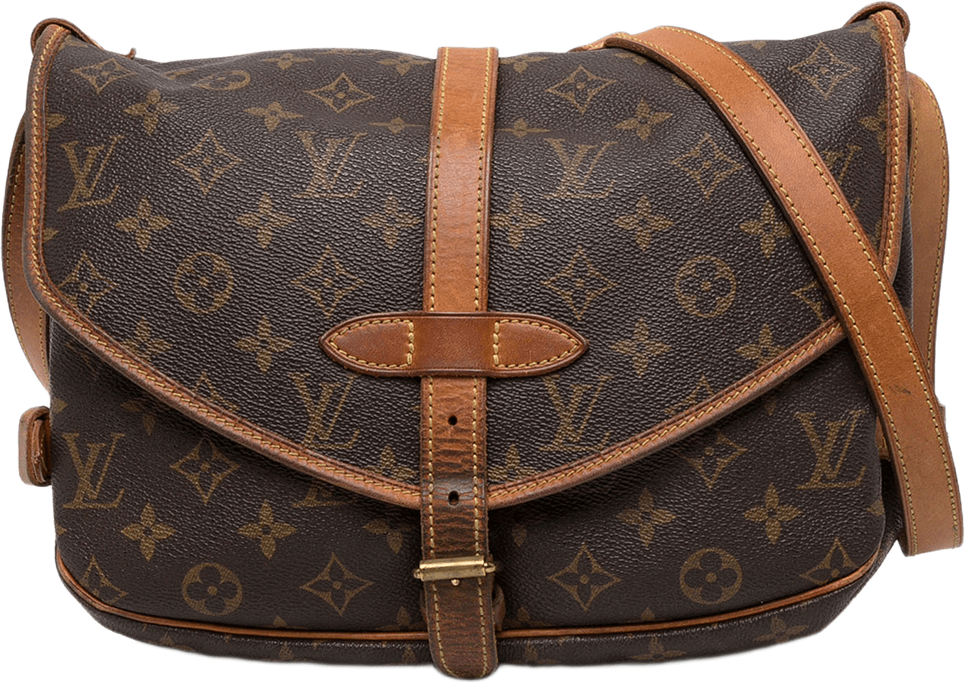 Louis Vuitton Monogram Saumur 30, från Luxclusif, i färgen brun.