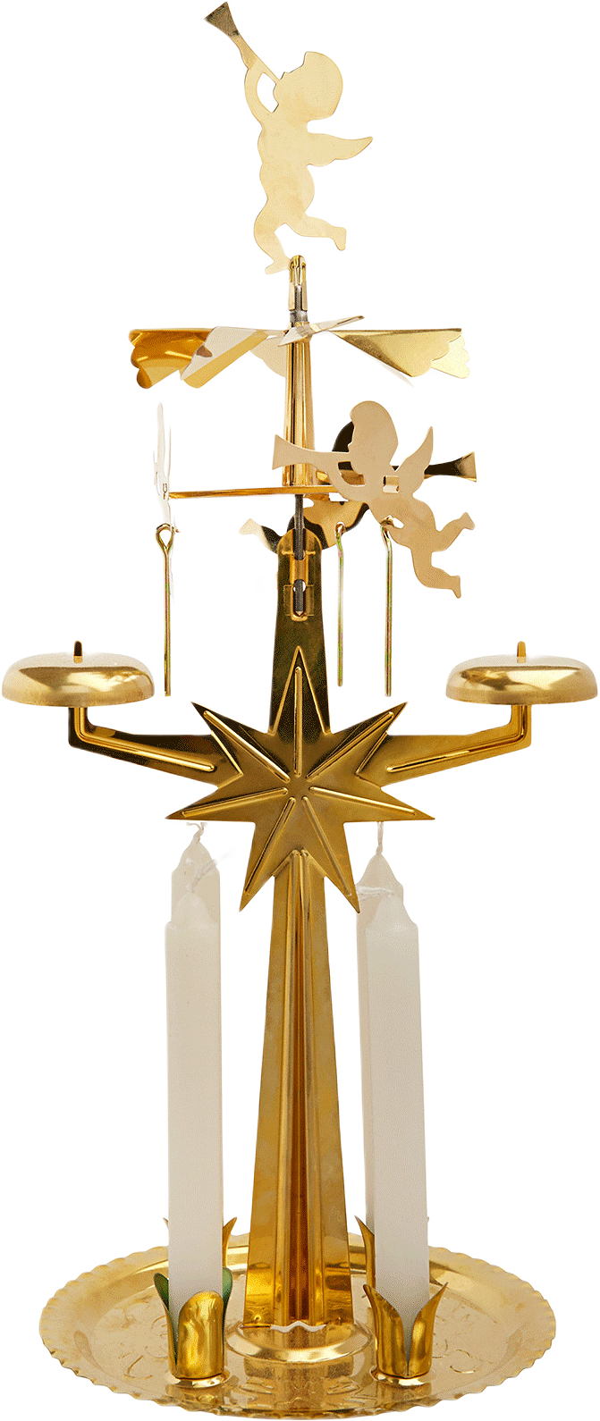 Ljusstake ÄNGLASPEL, från Åhléns Home, i färgen Gold.