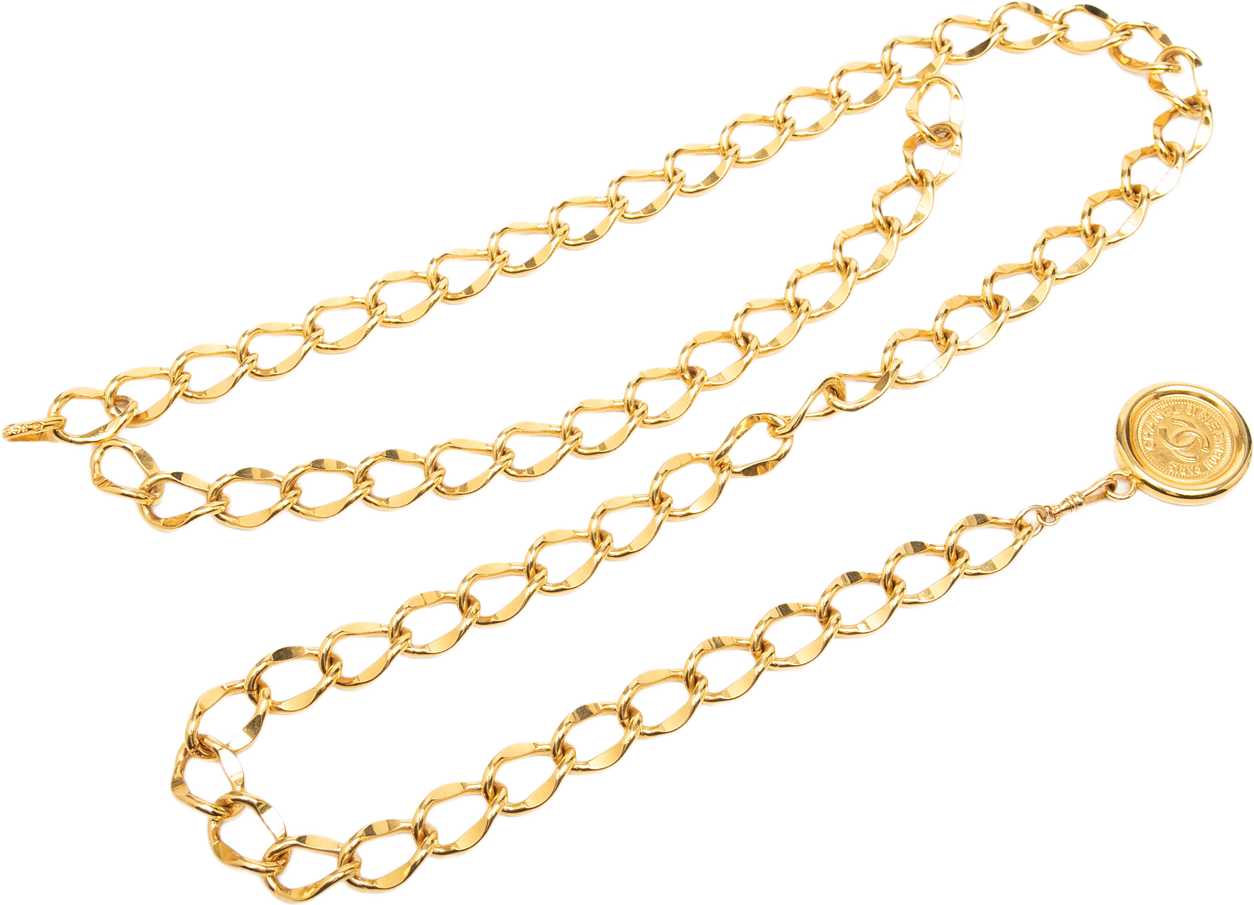Chanel Cc Gold Plated 31 Rue Cambon Medallion Chain Belt, från Luxclusif, i färgen guld.