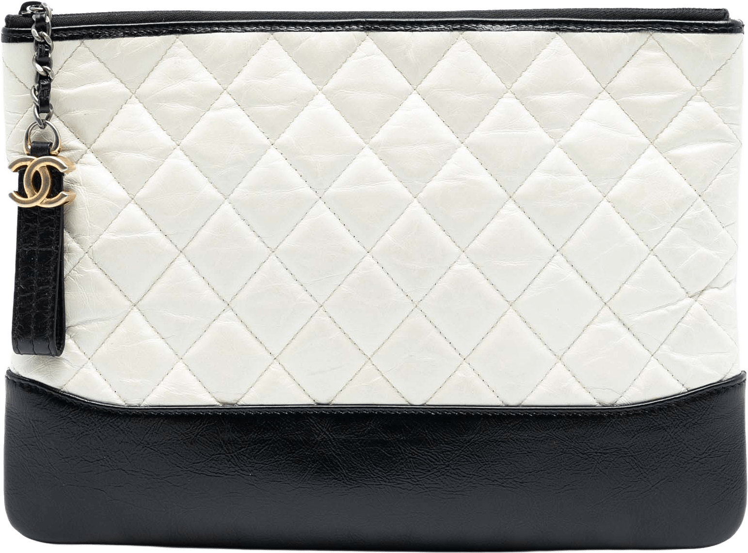 Chanel Medium Aged Calfskin Gabrielle O Case Clutch, från Luxclusif, i färgen white.