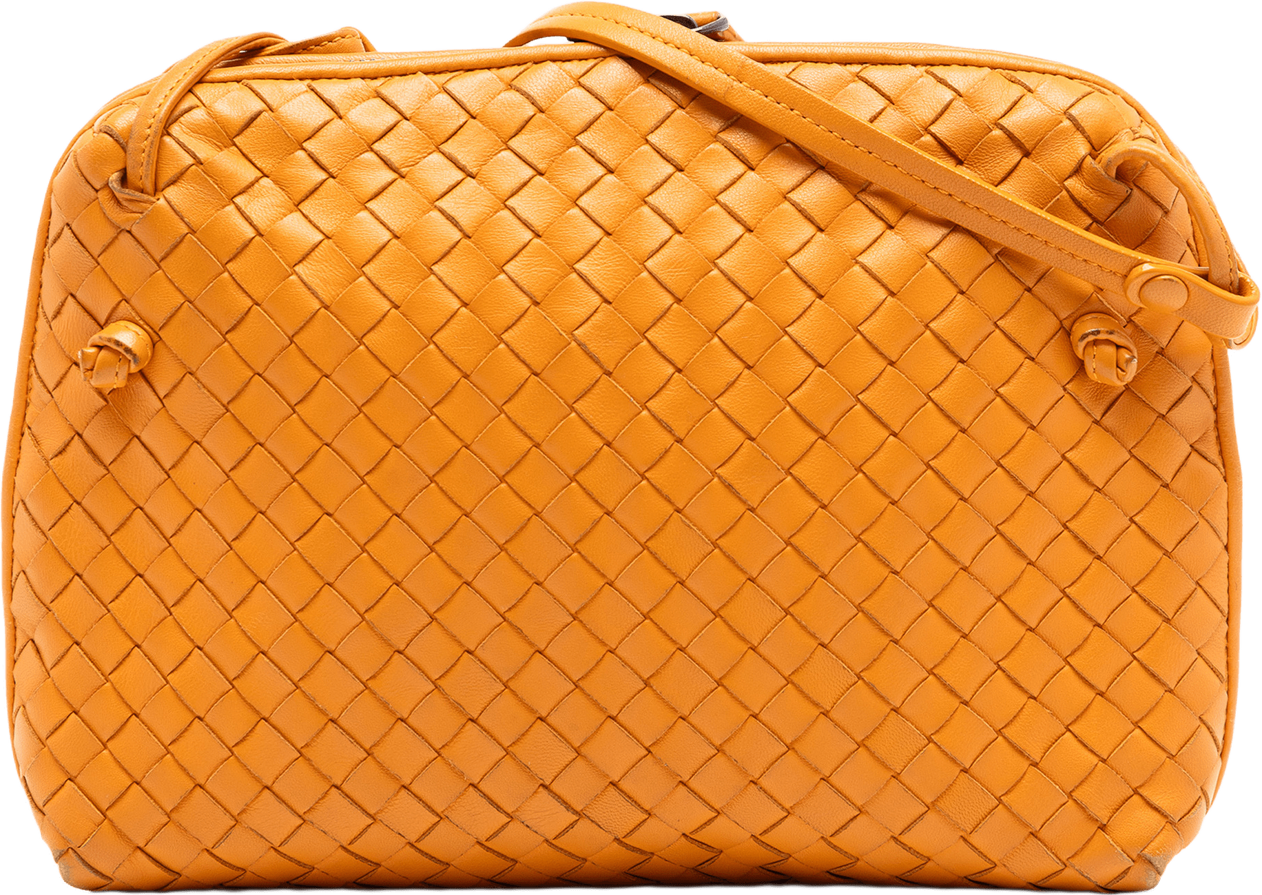 Bottega Veneta Nappa Intrecciato Nodini Crossbody, från Luxclusif, i färgen orange.