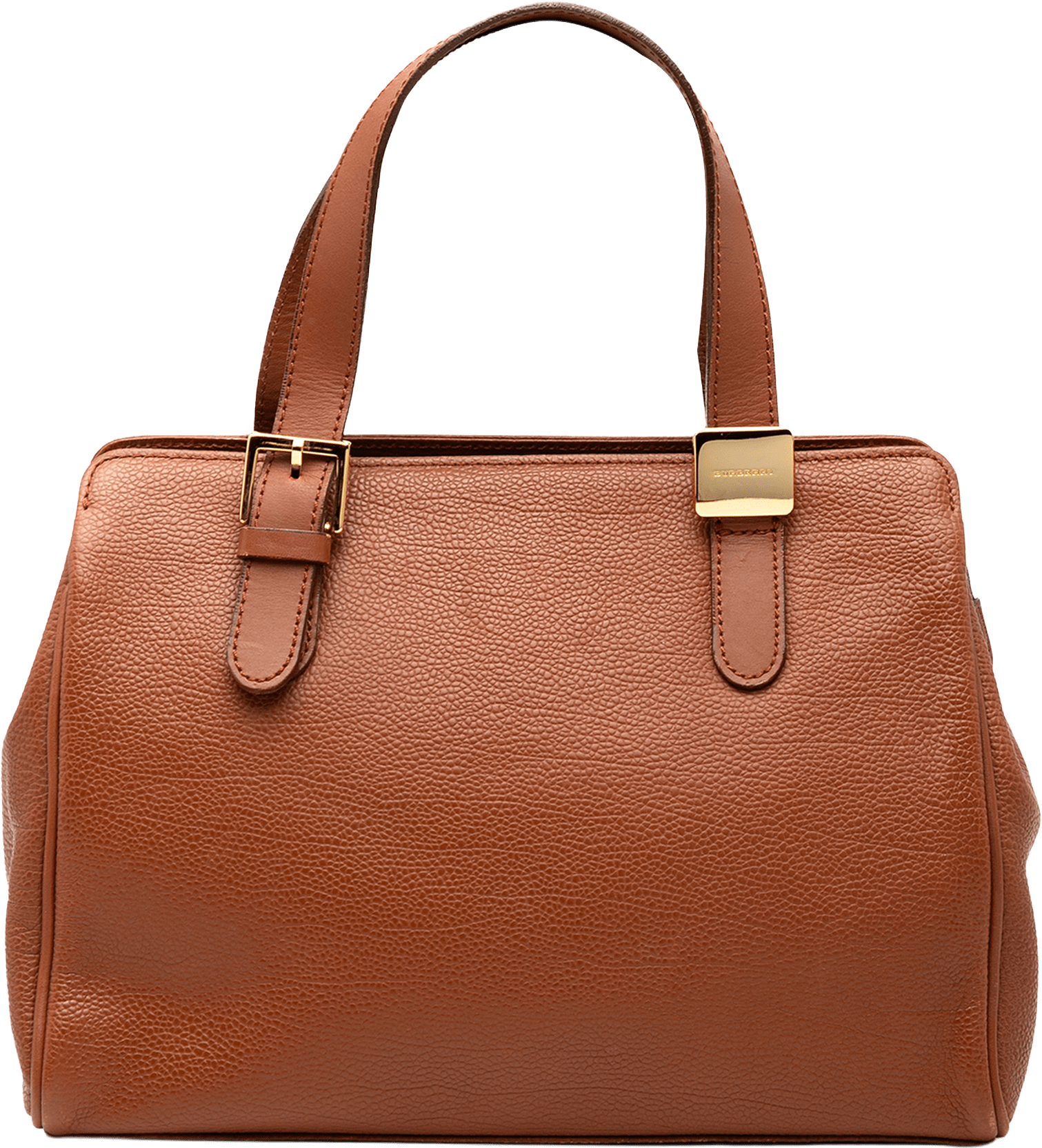 Burberry Leather Handbag, från Luxclusif, i färgen brown.