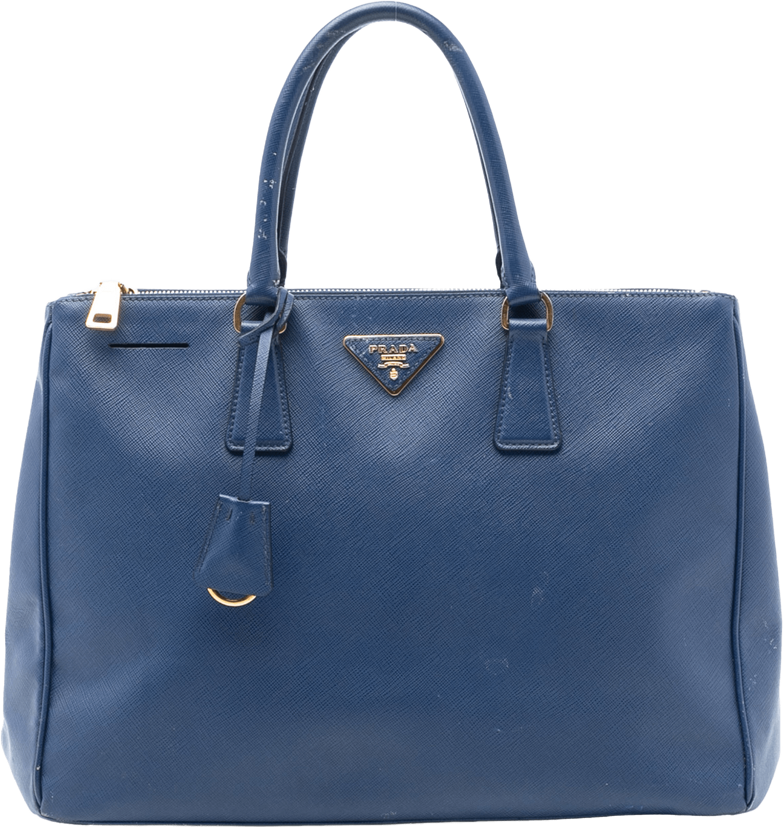 Prada Large Saffiano Lux Galleria Double Zip Tote, från Luxclusif, i färgen blue.