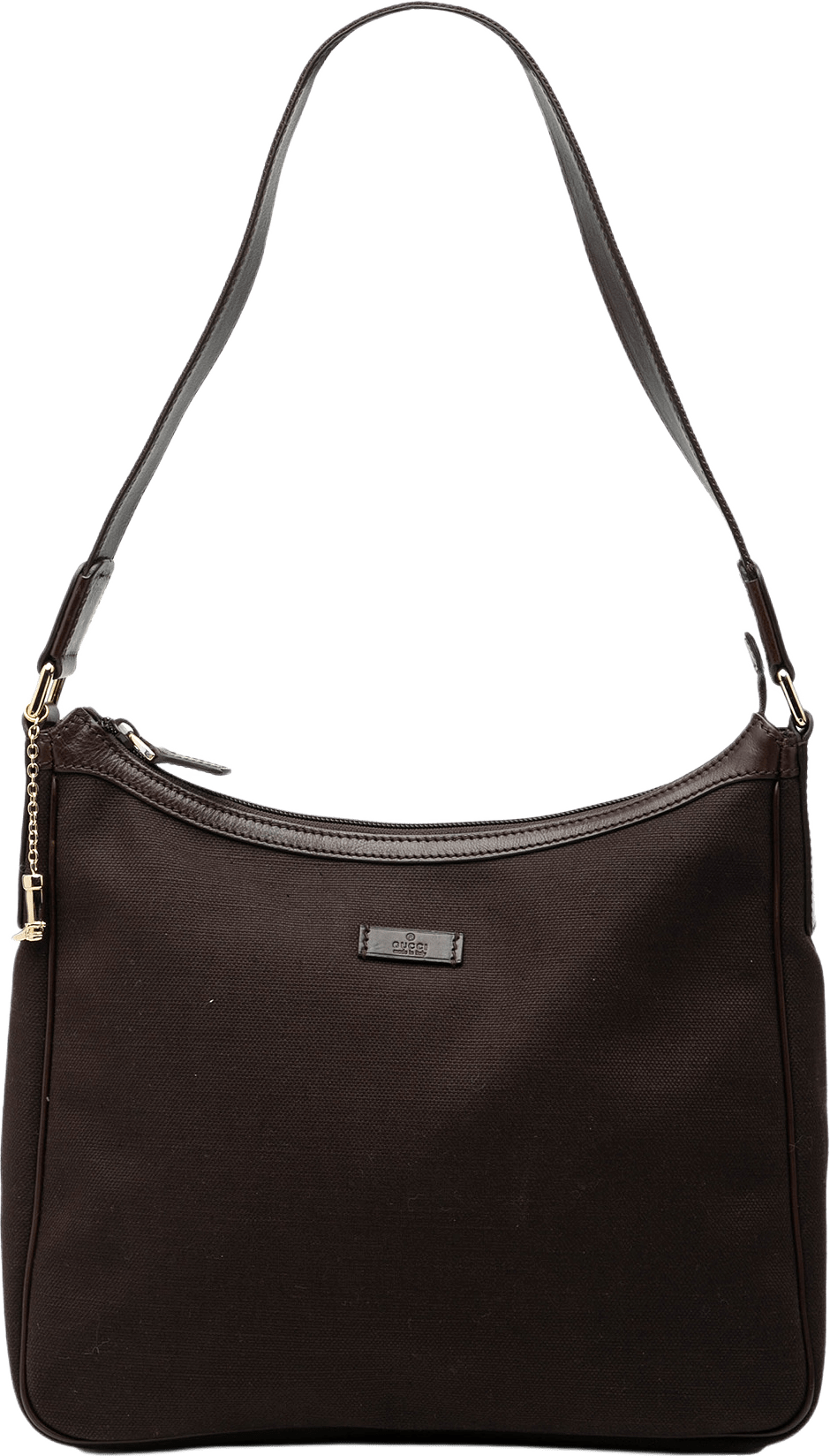 Gucci Canvas Shoulder Bag, från Luxclusif, i färgen dark brown.