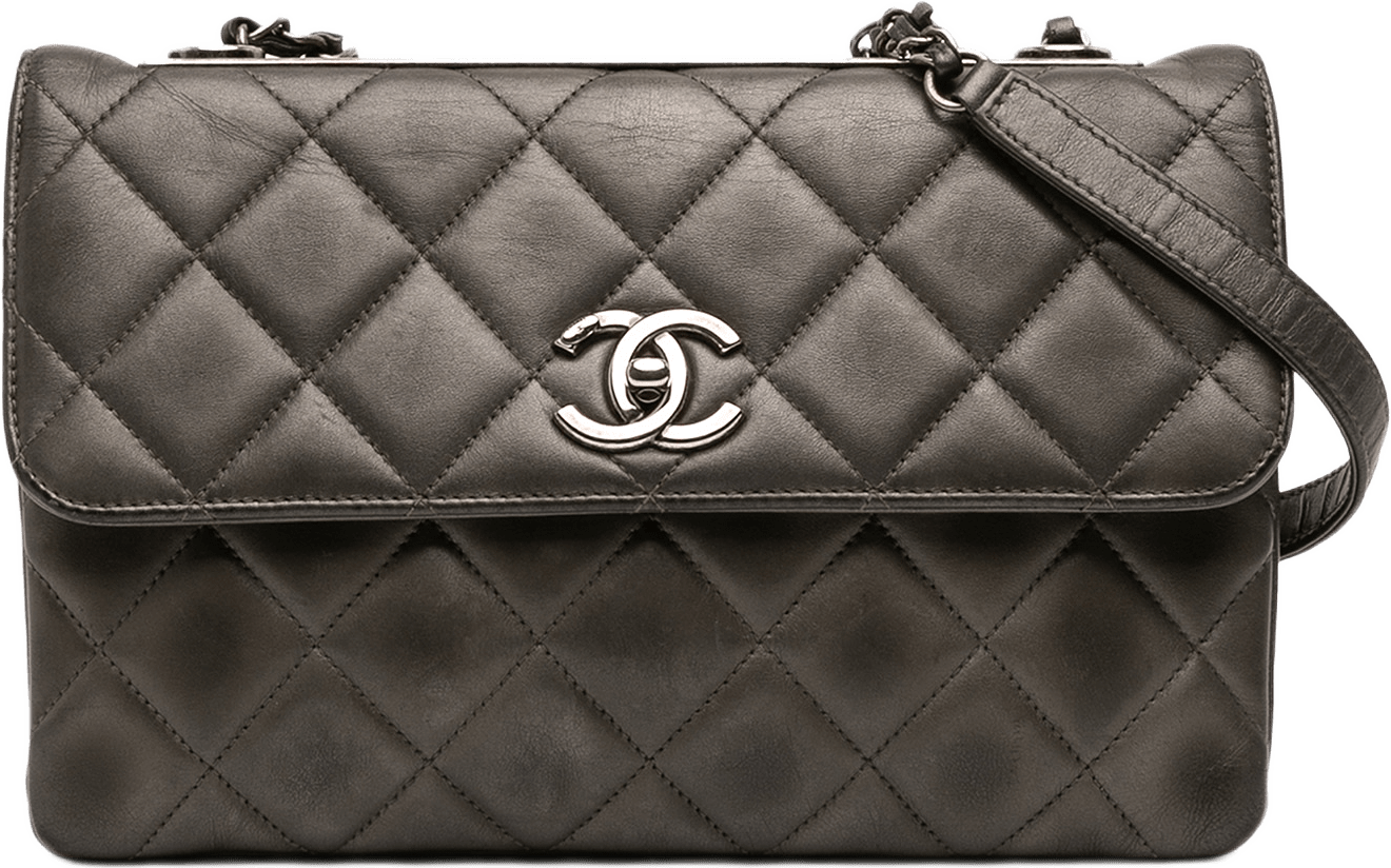 Chanel Medium Lambskin Trendy Cc Flap, från Luxclusif, i färgen charcoal.