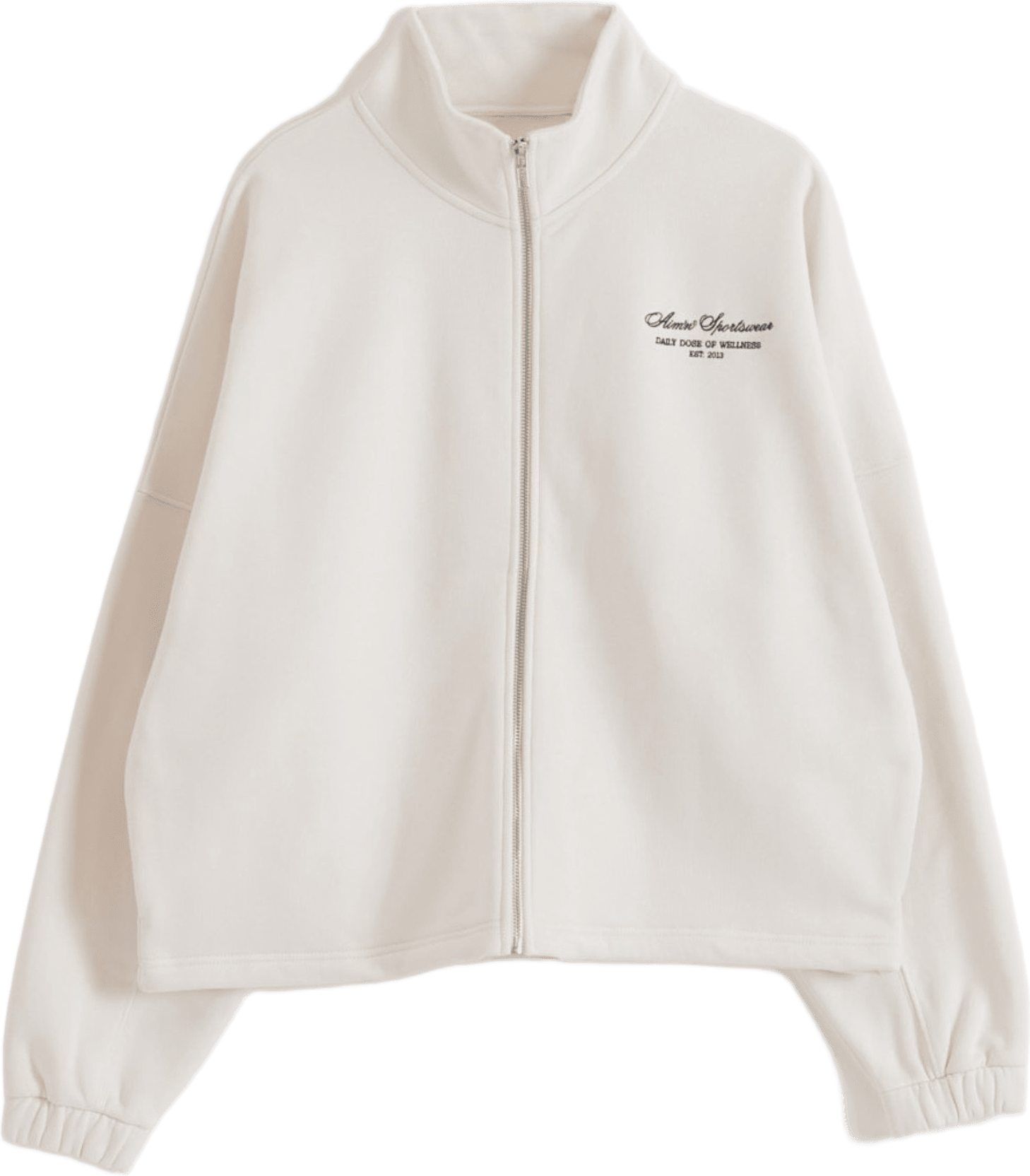 Script Zip Jacket, från aim'n, i färgen off white.