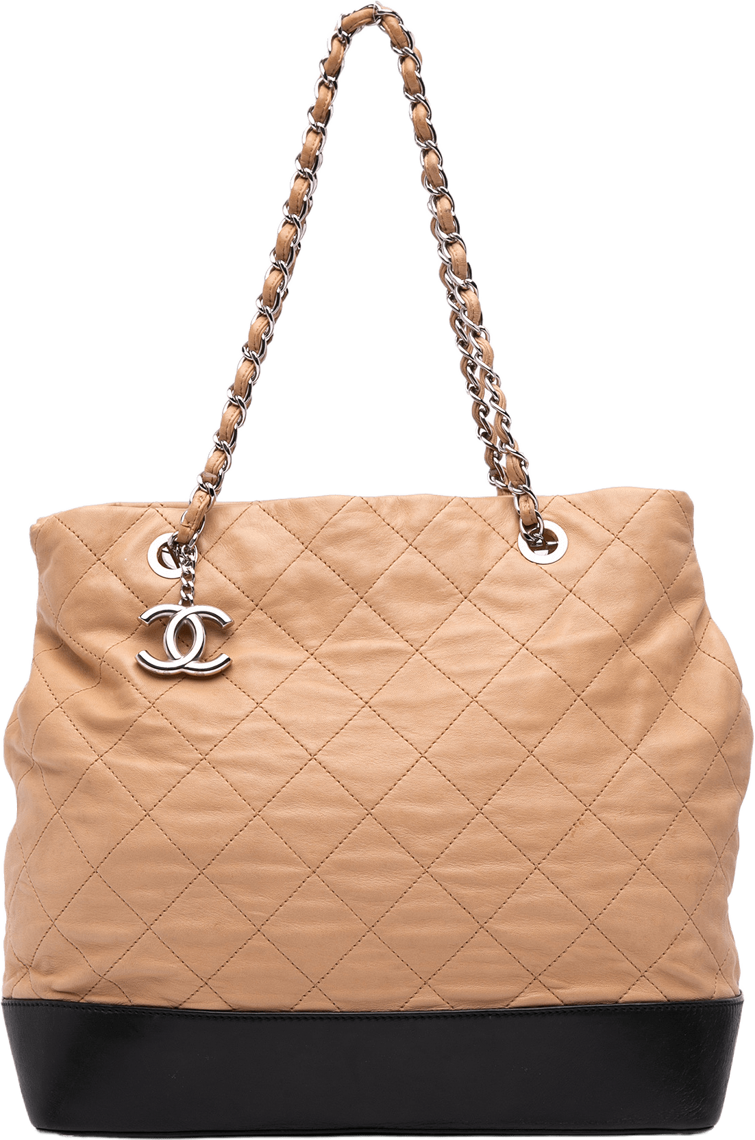 Chanel Large Quilted Iridescent Calfskin Vip Tote, från Luxclusif, i färgen nude.