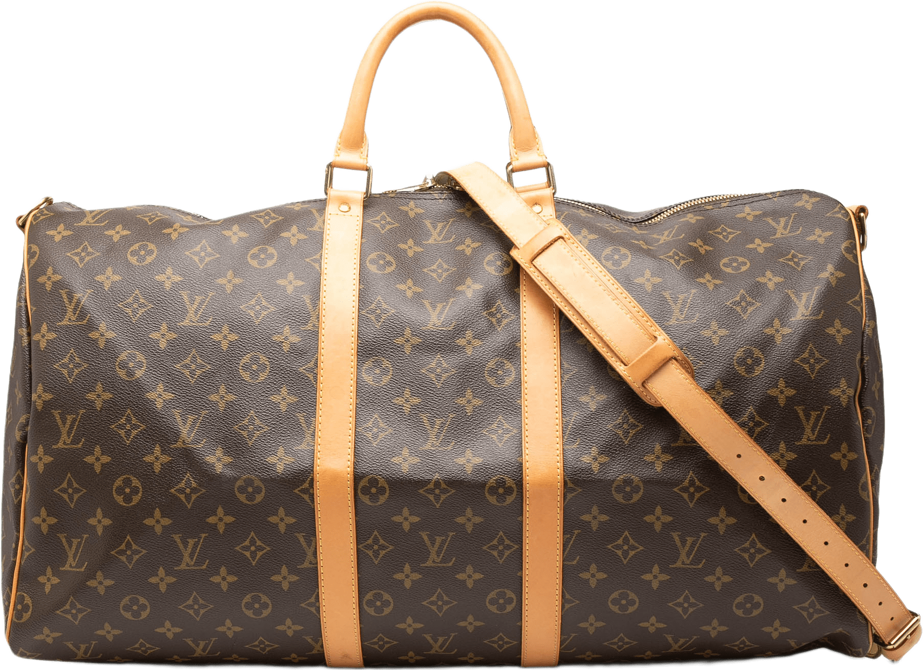 Louis Vuitton Monogram Keepall Bandouliere 55, från Luxclusif, i färgen brun.