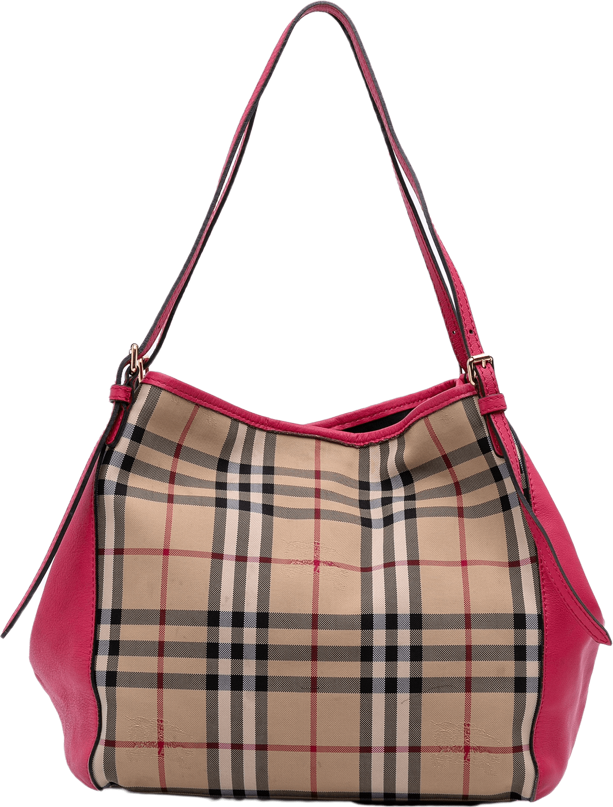 Burberry Small Haymarket Check Canvas And Leather Canterbury Tote, från Luxclusif, i färgen beige.