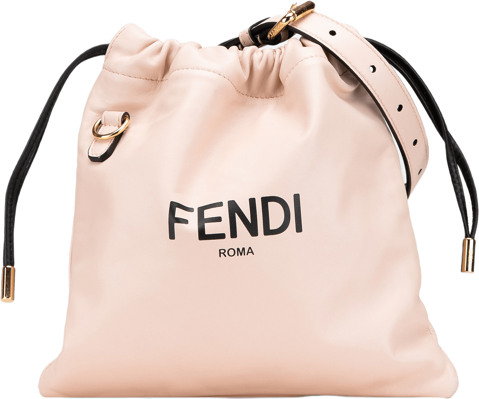 Fendi Small Leather Logo Drawstring Crossbody