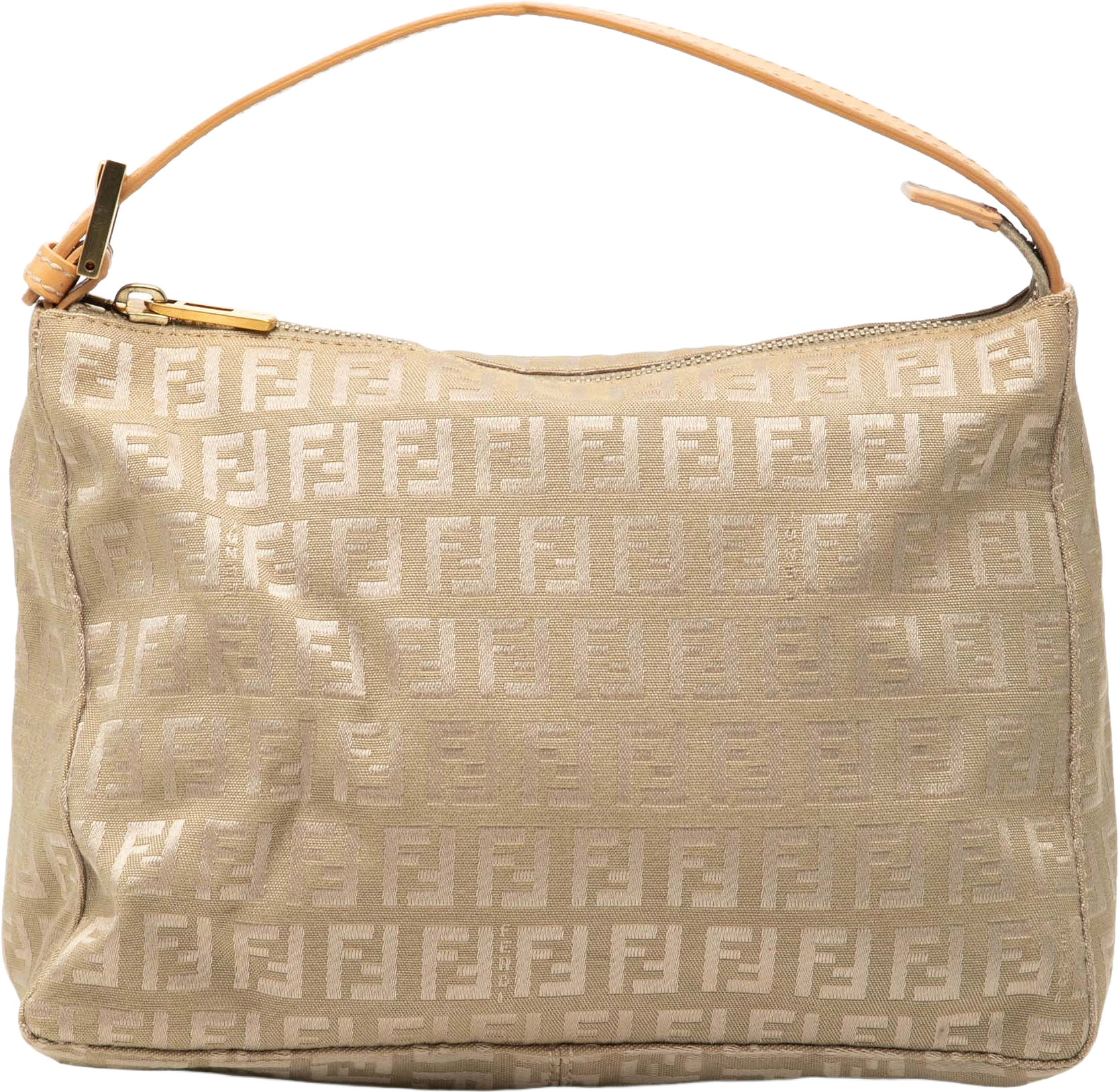 Fendi Zucchino Canvas Handbag, från Luxclusif, i färgen beige.