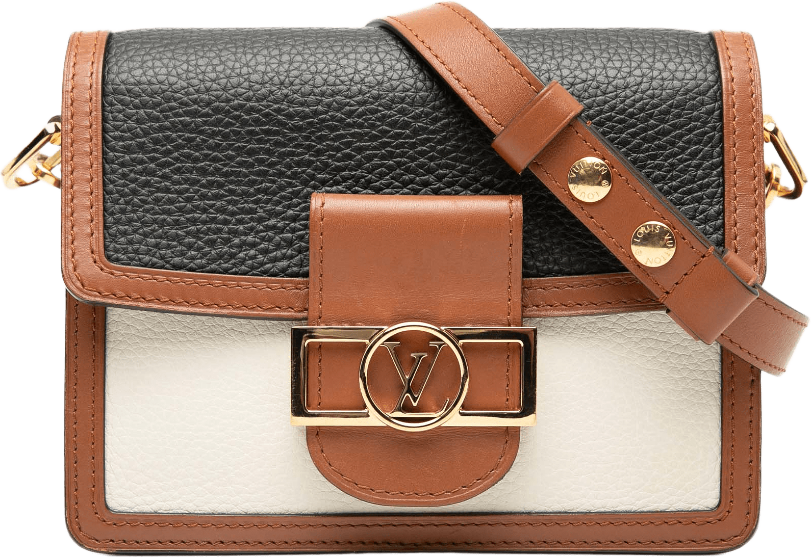 Louis Vuitton Taurillon Mini Dauphine, från Luxclusif, i färgen black.