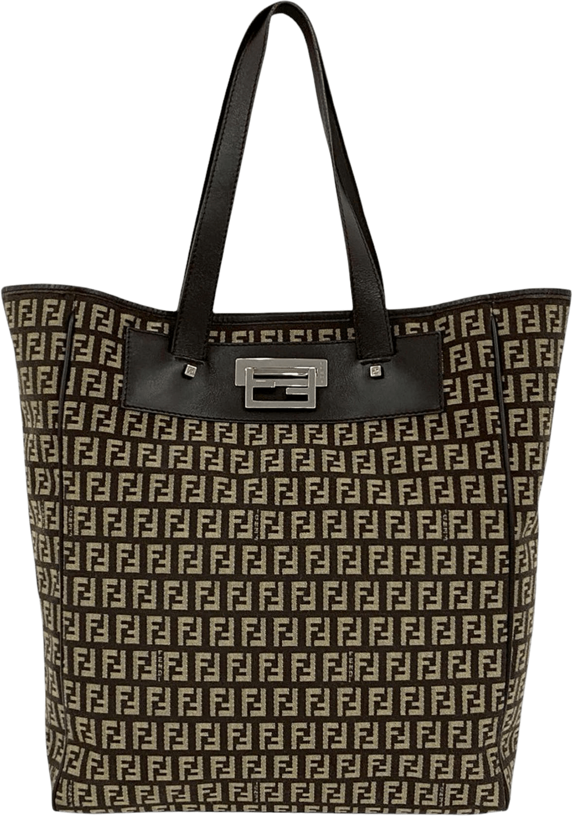 Fendi Zucchino Canvas Tote, från Luxclusif, i färgen dark brown.