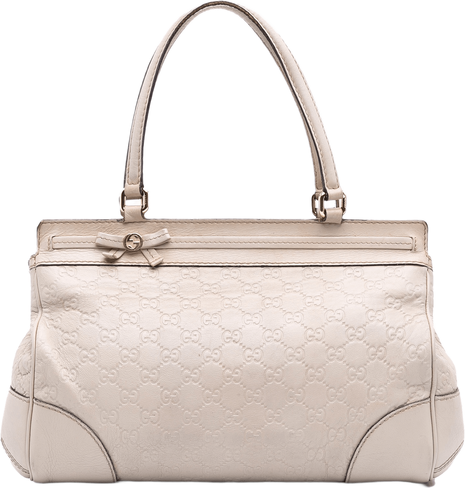 Gucci Guccissima Mayfair Tote, från Luxclusif, i färgen ivory.