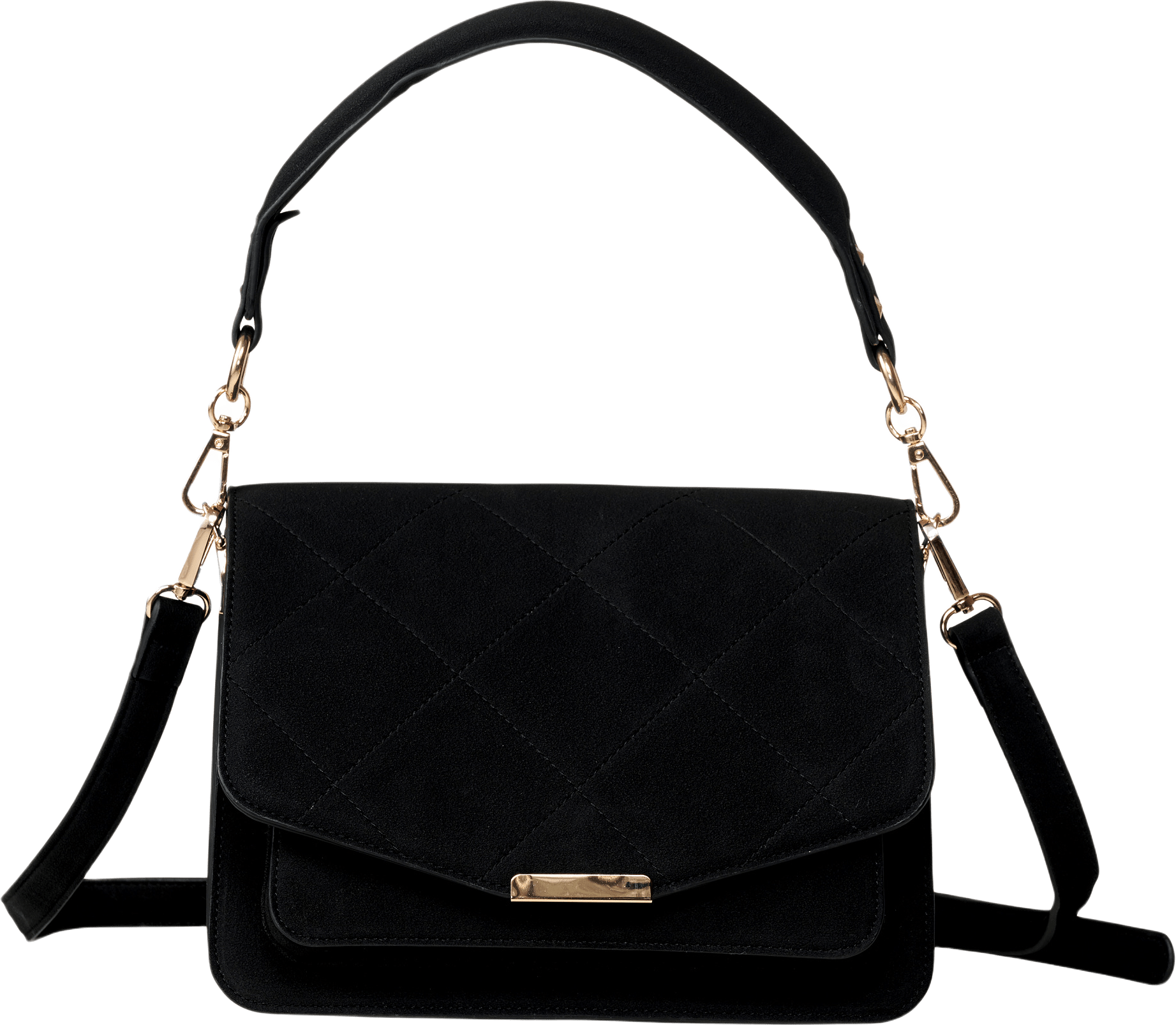 Blanca Multi Compartment Bag - Black Suede