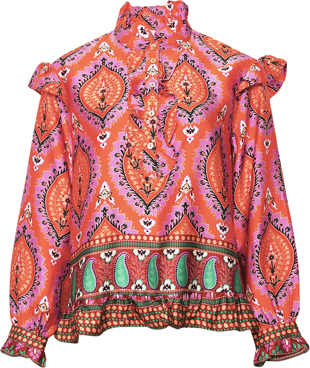 Reno Blouse - Trisha Blue Print