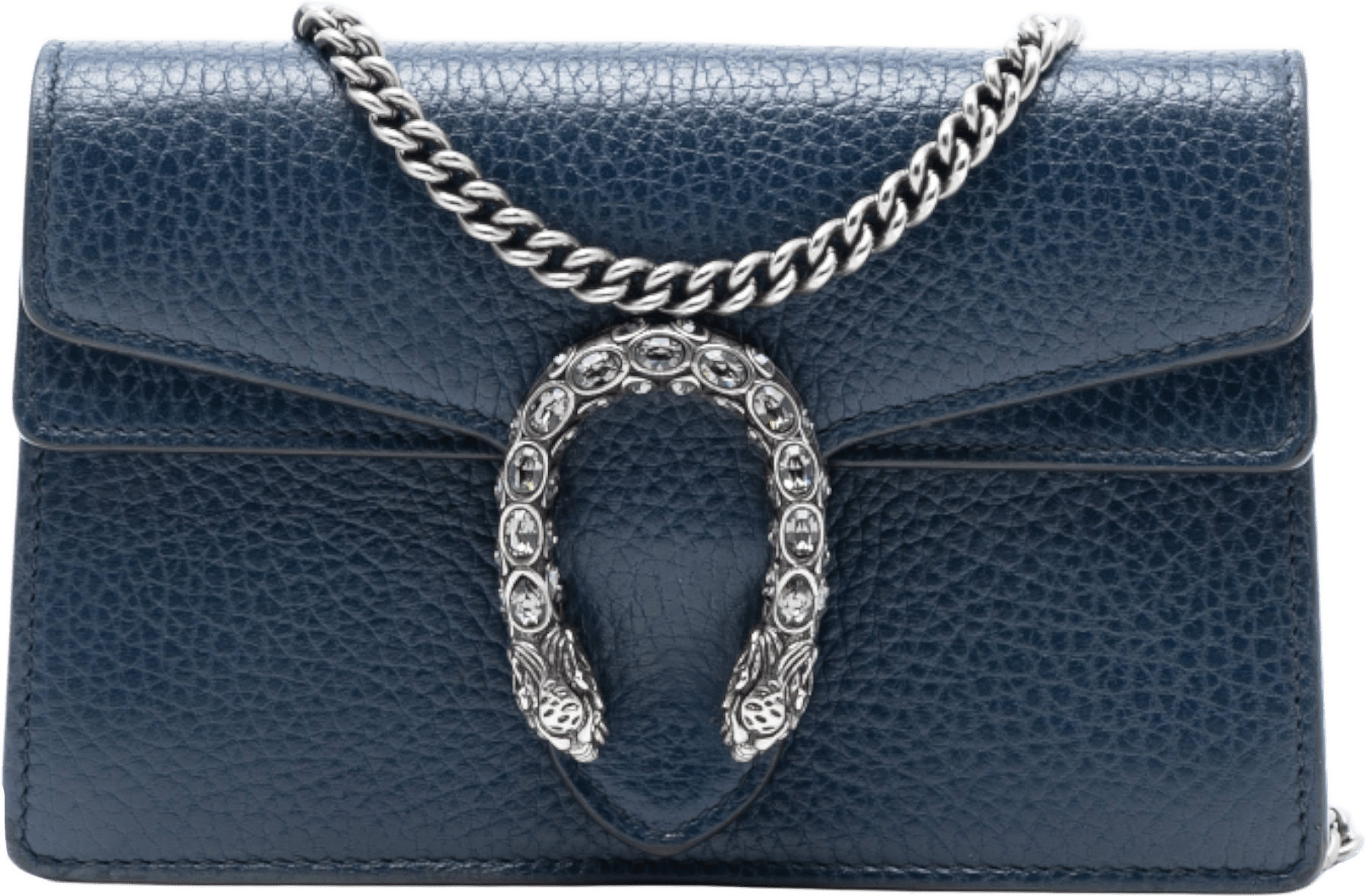 Gucci Mini Leather Dionysus Crossbody, från Luxclusif, i färgen dark blue.