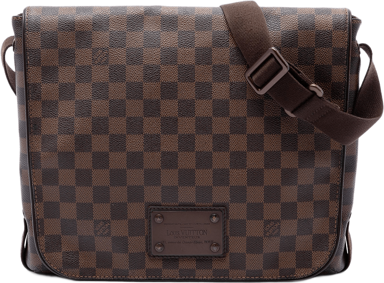 Louis Vuitton Damier Ebene Brooklyn Mm, från Luxclusif, i färgen brun.