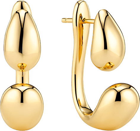 Goccia Due Pianura Grande Earrings, från Sif Jakobs Jewellery, i färgen guld.