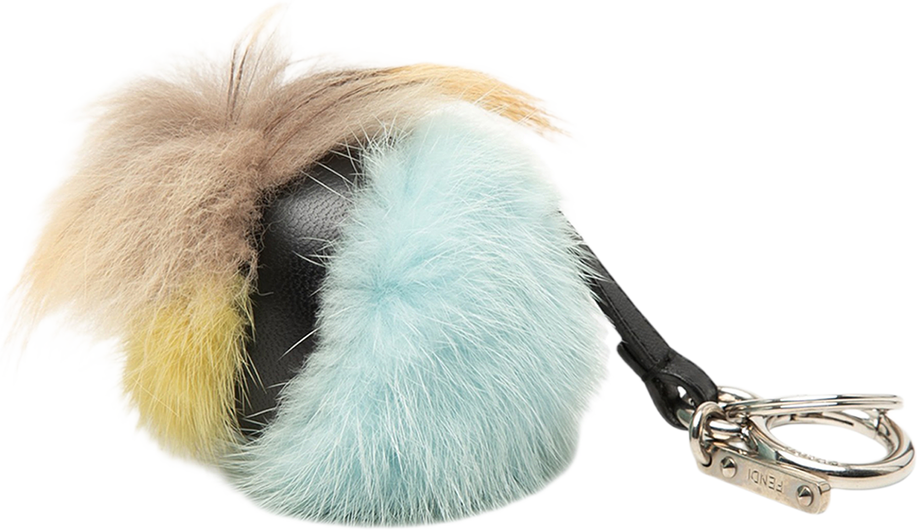 Fendi Tricolor Fur Monster Bug Key Chain And Bag Charm, från Luxclusif, i färgen blå.