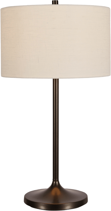 Bordslampa Soft Ø34, från Belid, i färgen linne vit/metallic bronze.