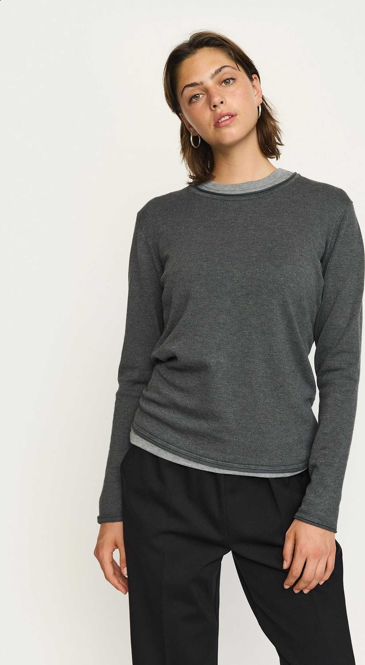 Srmarla O-neck Roll Edge Knit, från Soft Rebels, i färgen chimera melange.