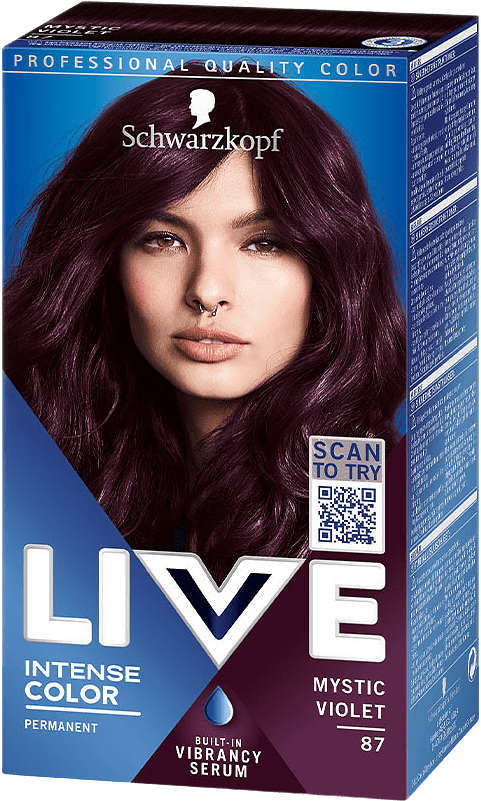 Live Hårfärg Intense Color, från Schwarzkopf, i färgen 87 Mystic Violet.