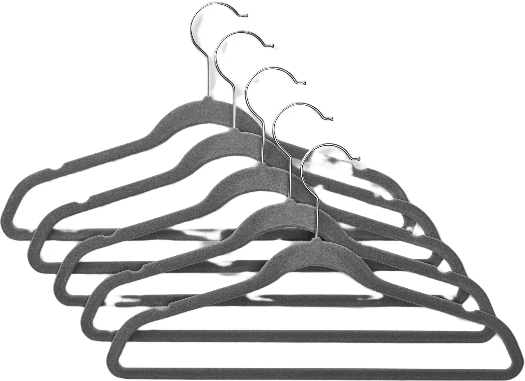 Galge med flockad yta, 5-pack, från Åhléns Home, i färgen Grey.