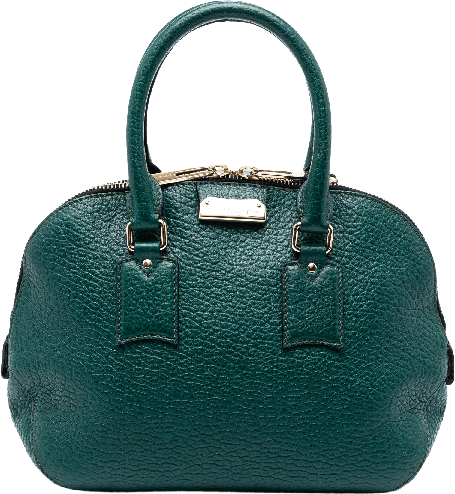 Burberry Small Grained Calfskin Heritage Orchard Bowling Bag, från Luxclusif, i färgen dark green.