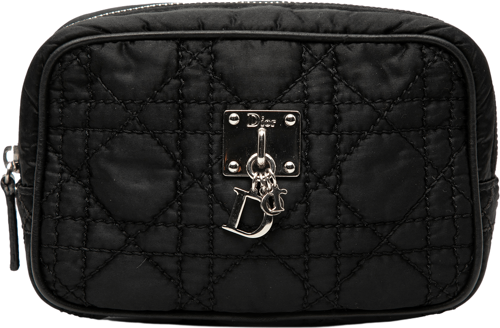 Dior Nylon Cannage Charm Trousse Cosmetic Bag, från Luxclusif, i färgen black.