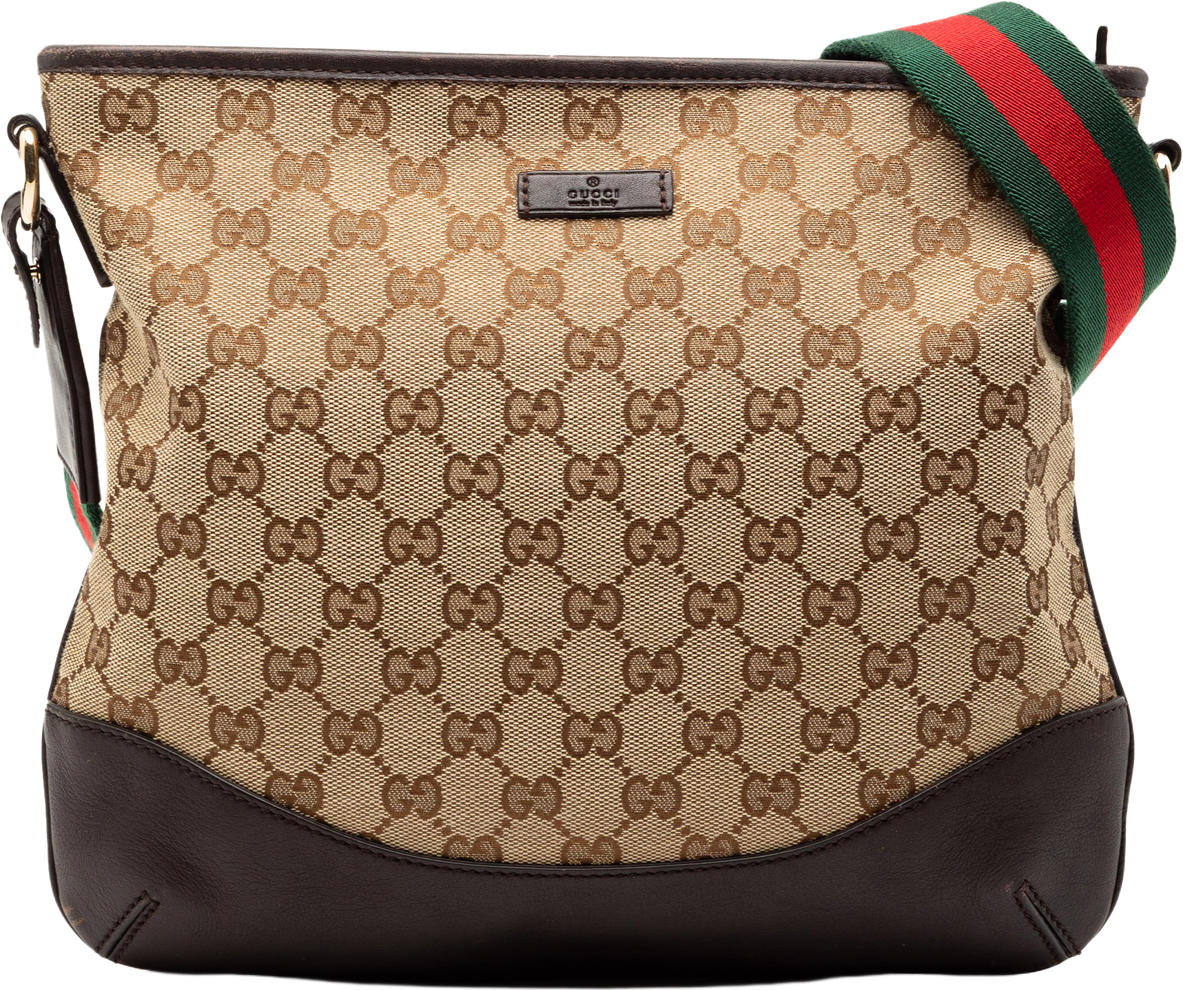 Gucci Gg Canvas Web Crossbody, från Luxclusif, i färgen beige.