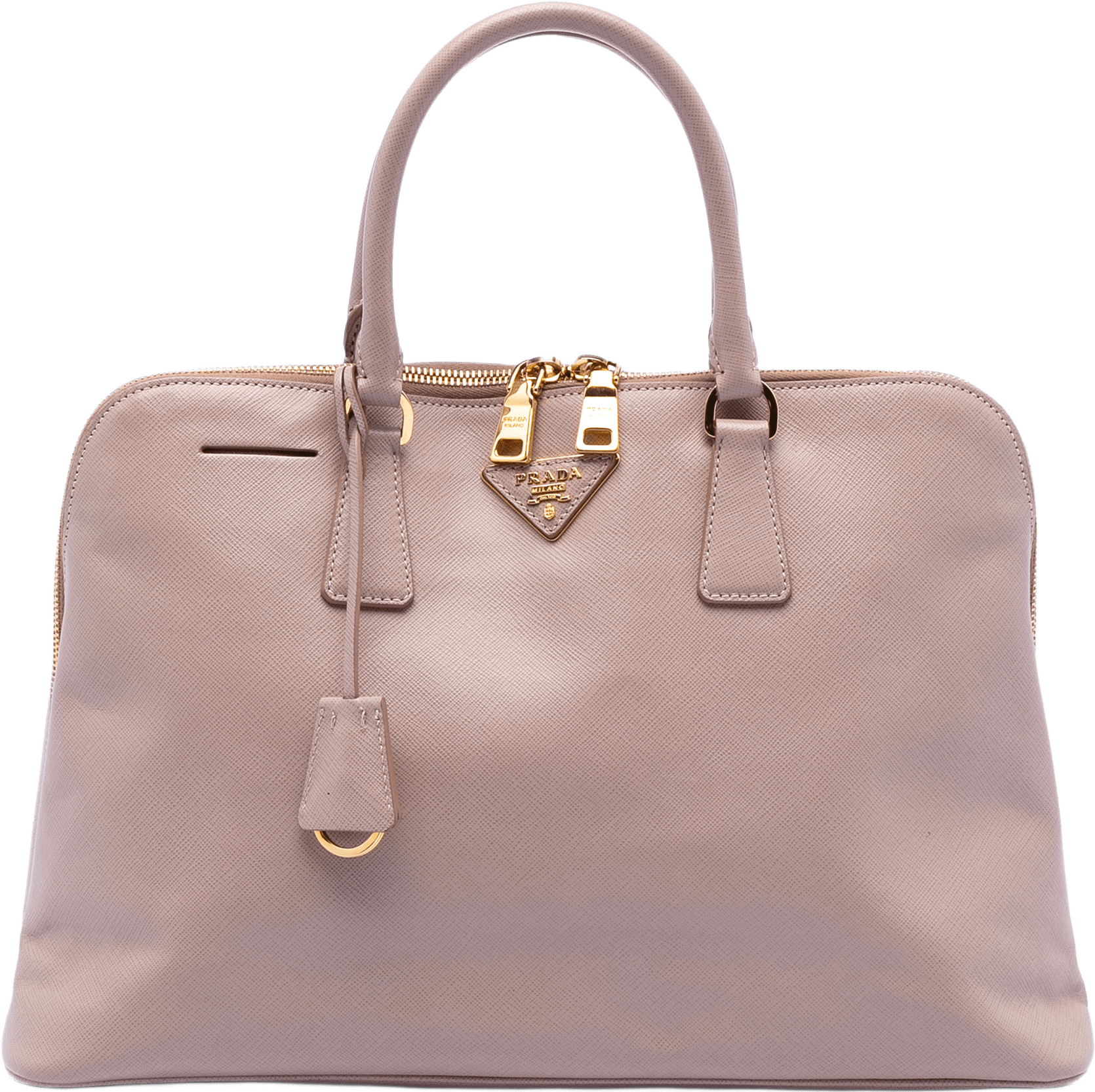 Prada Large Saffiano Lux Promenade Satchel, från Luxclusif, i färgen pink.