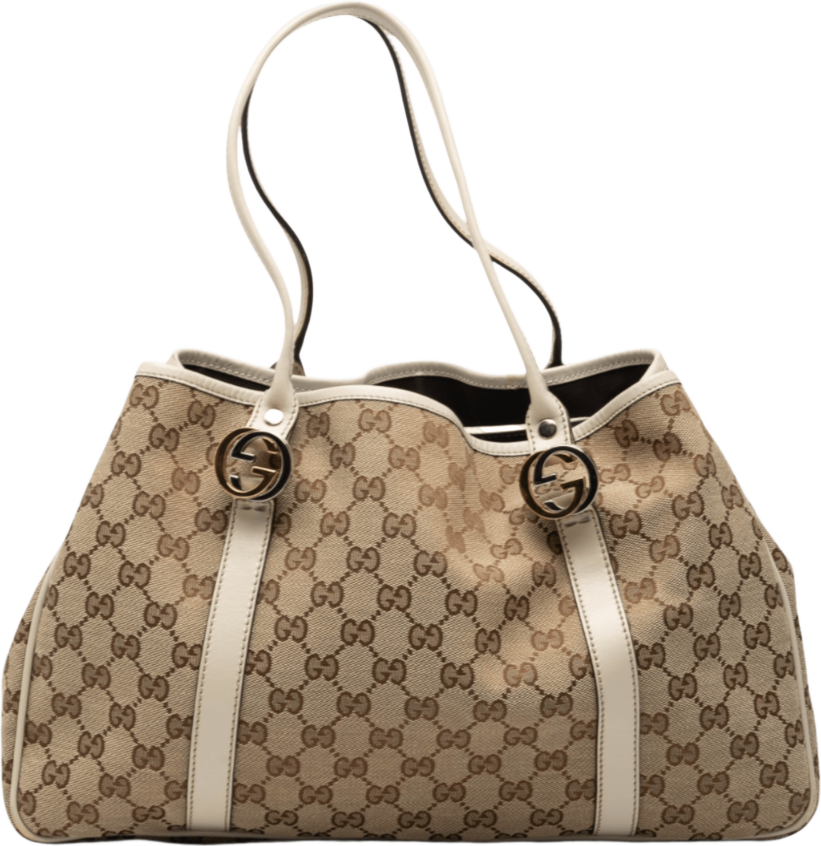 Gucci Gg Canvas Twins Tote, från Luxclusif, i färgen beige.