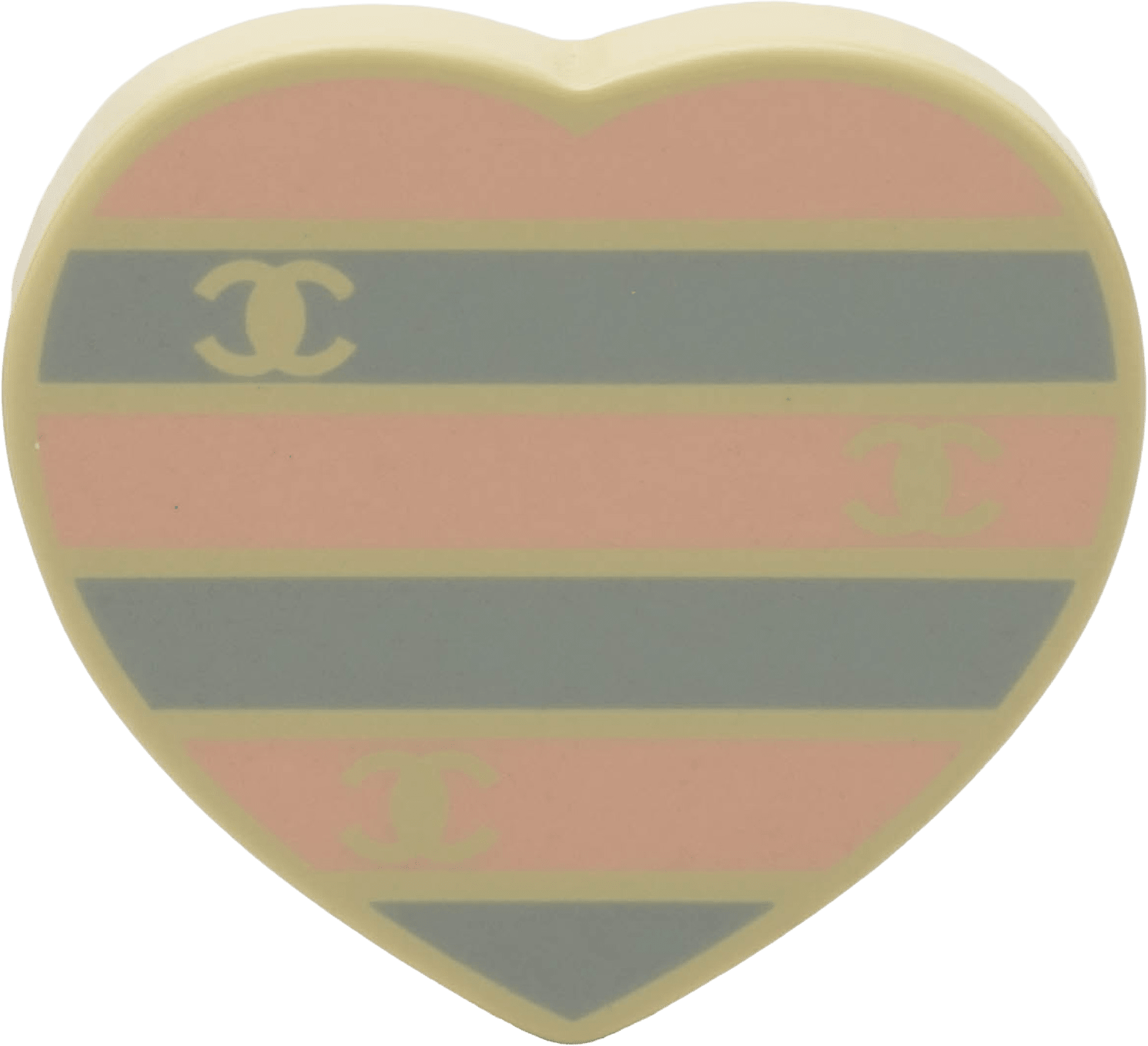 Chanel Cc Resin Heart Accessory Brooch, från Luxclusif, i färgen beige.