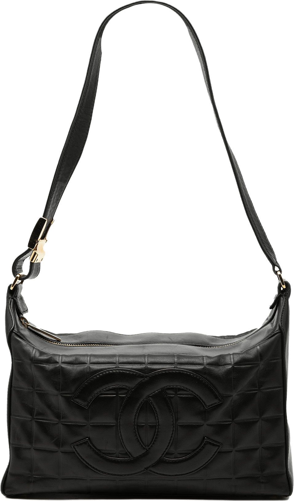 Chanel Medium Lambskin Chocolate Bar Shoulder Bag, från Luxclusif, i färgen black.