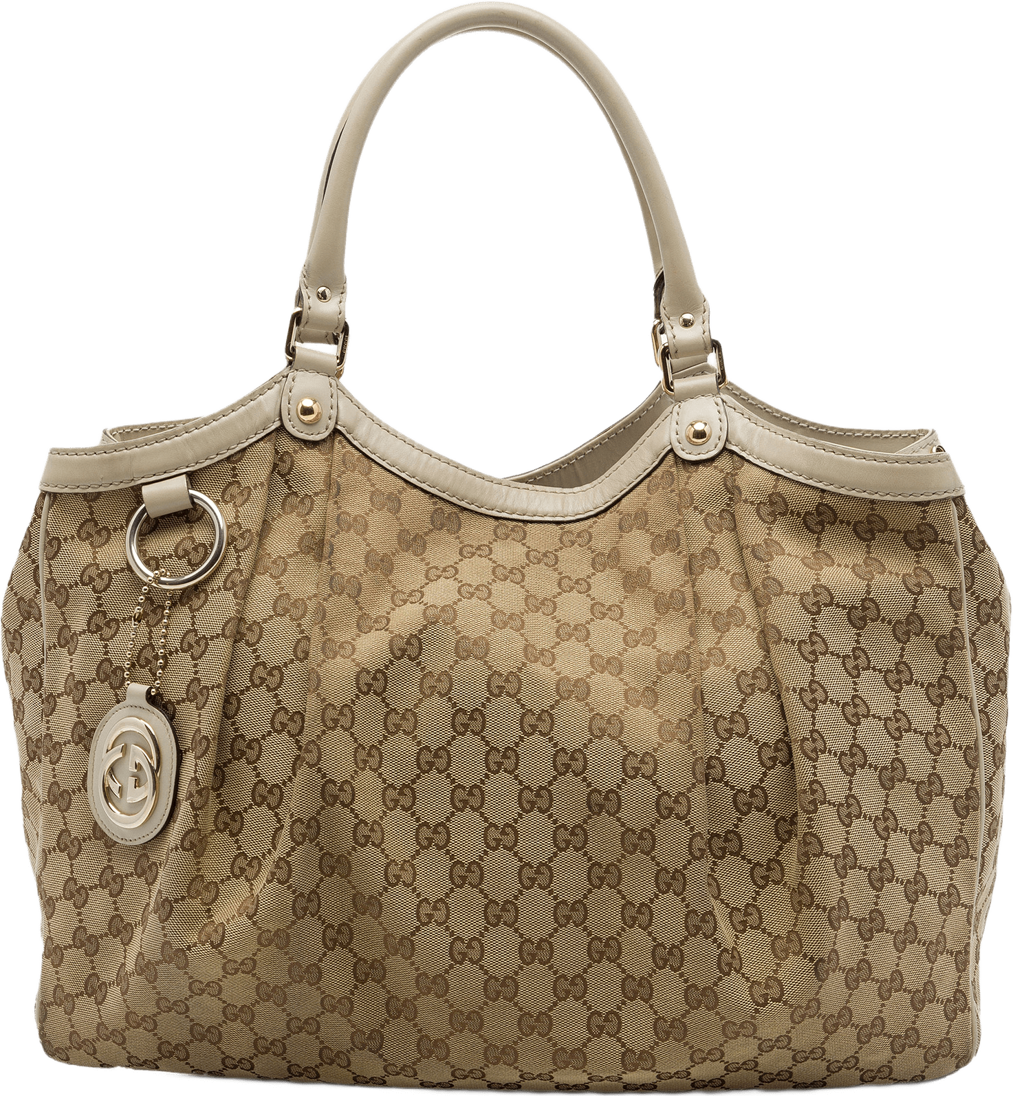 Gucci Large Gg Canvas Sukey Tote, från Luxclusif, i färgen beige.