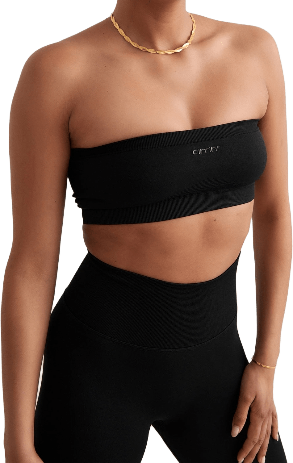 Black Shape Seamless Bandeau Bra, från aim'n, i färgen black.