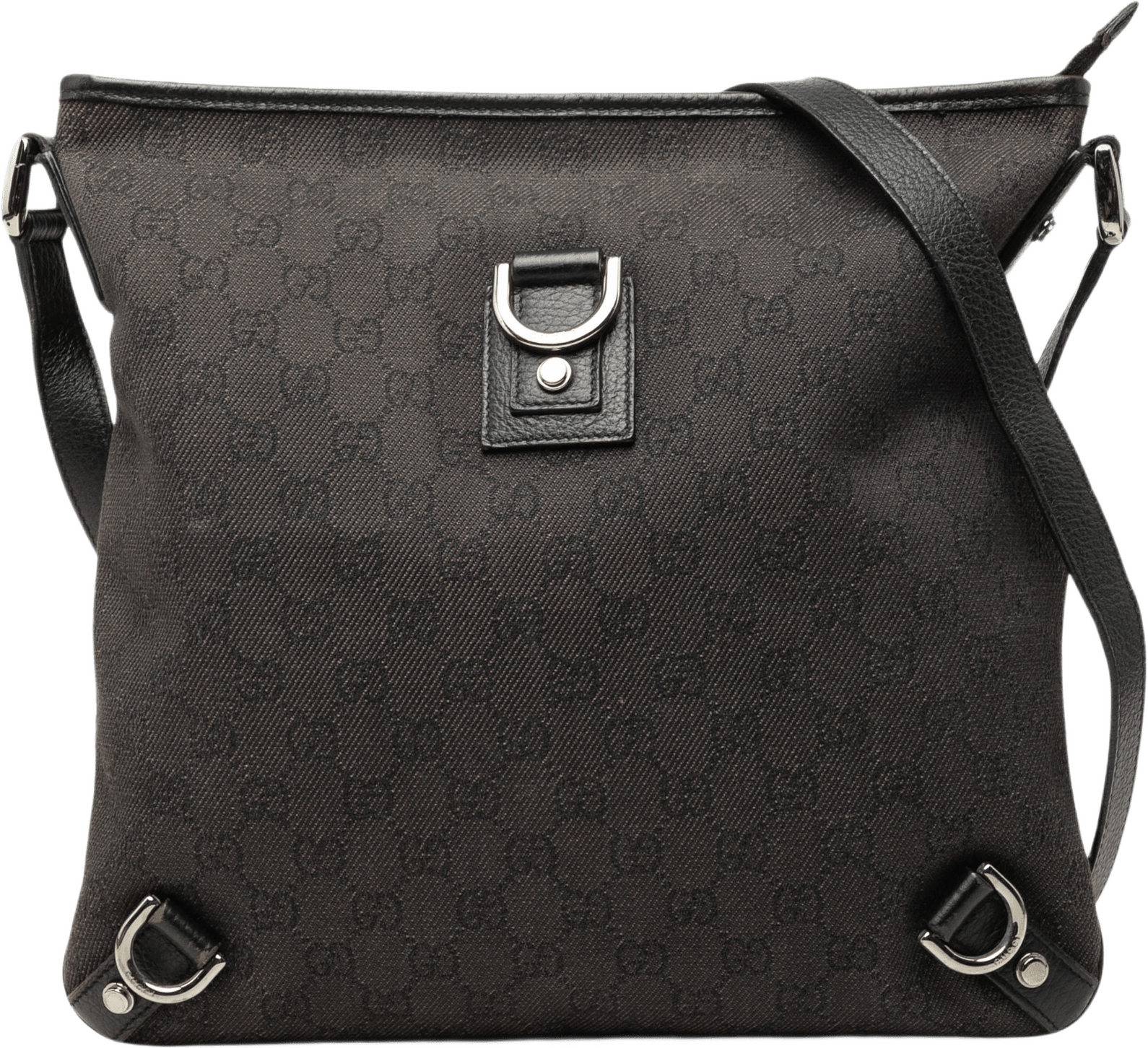 Gucci Gg Denim Abbey D Ring Crossbody, från Luxclusif, i färgen brun.