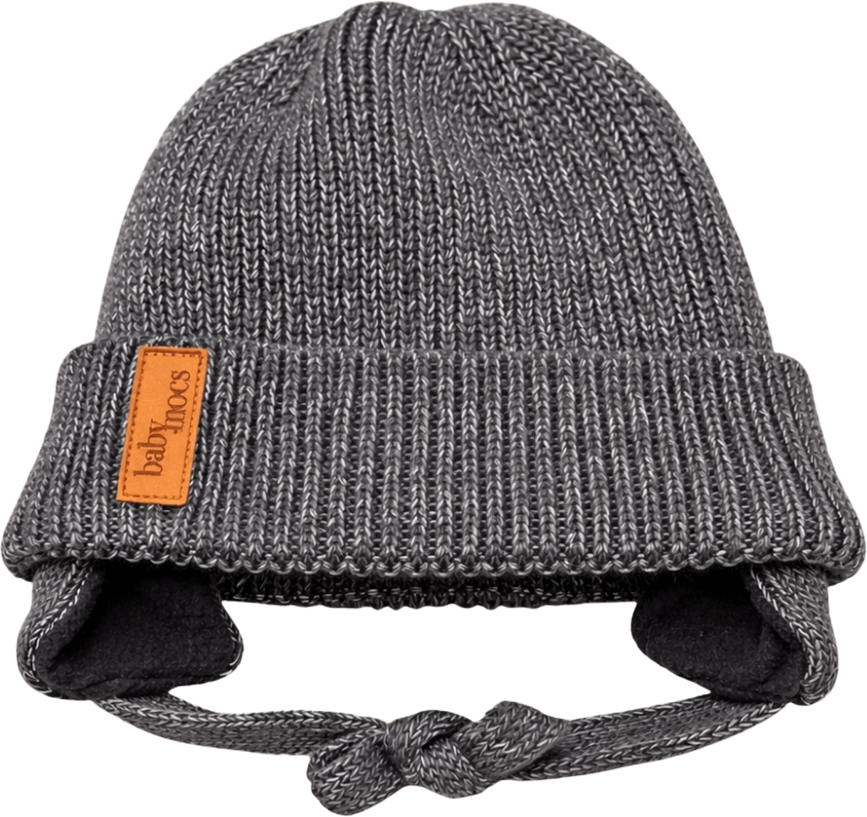 Earflap Beanie, från BabyMocs, i färgen grey.