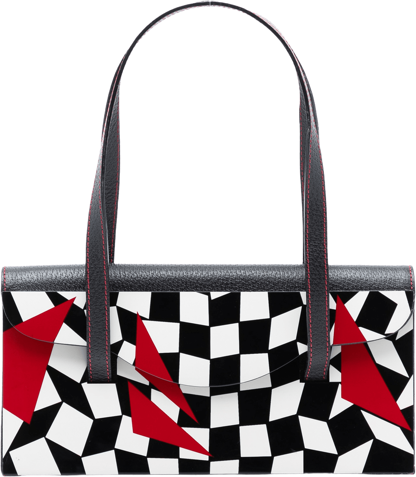 Fendi Pigskin Plexiglass Geometric Shoulder Bag, från Luxclusif, i färgen black.