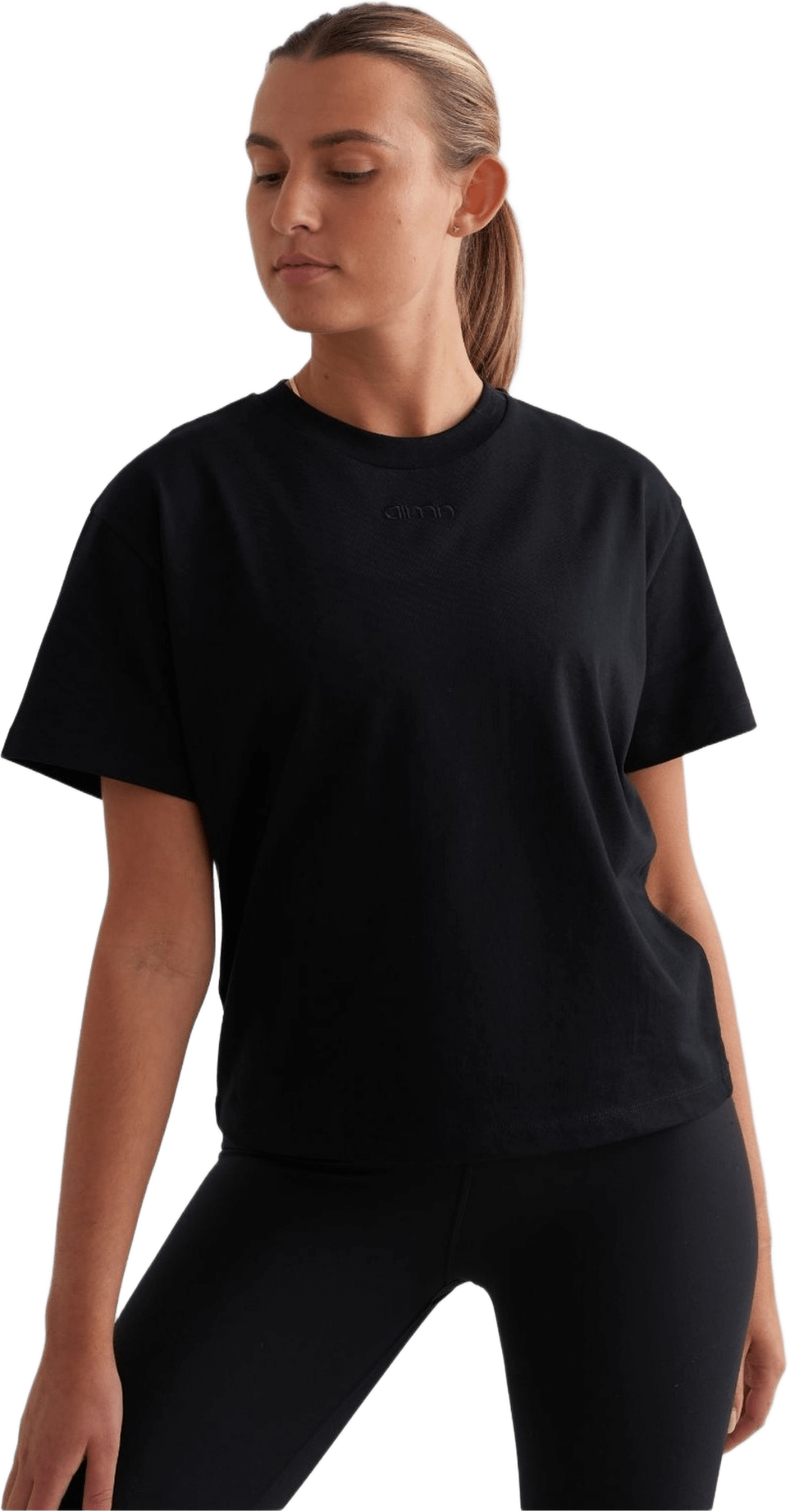 Boxy T-shirt, från aim'n, i färgen black.