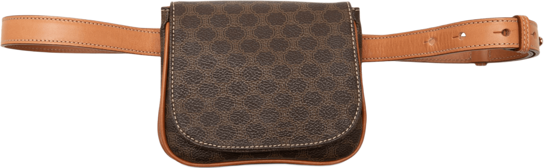 Celine Macadam Coated Canvas Belt Bag, från Luxclusif, i färgen brun.