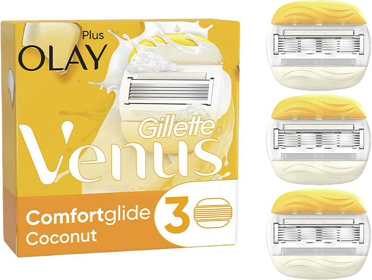 Comfortglide Coconut Plus Olay Rakblad, 3st, från Venus.