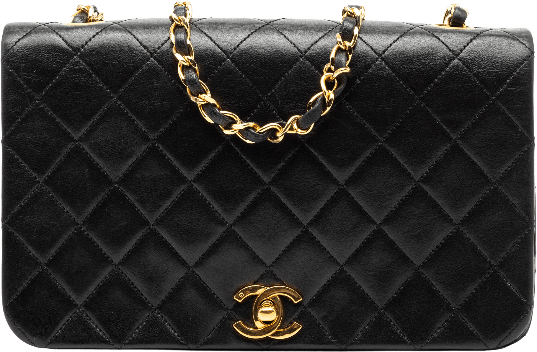Chanel Medium Quilted Lambskin Full Flap, från Luxclusif, i färgen black.