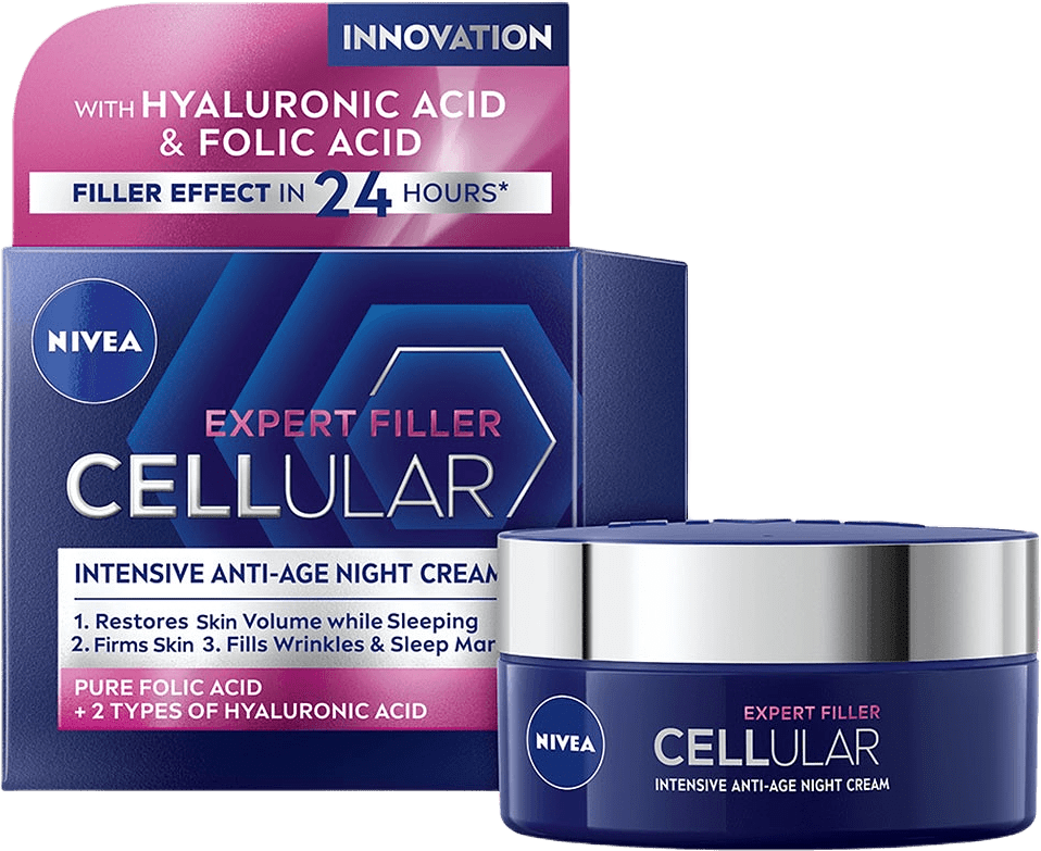 Nattkräm Hyaluron Cellular Filler Firming Night Cream 50 ml NIVEA