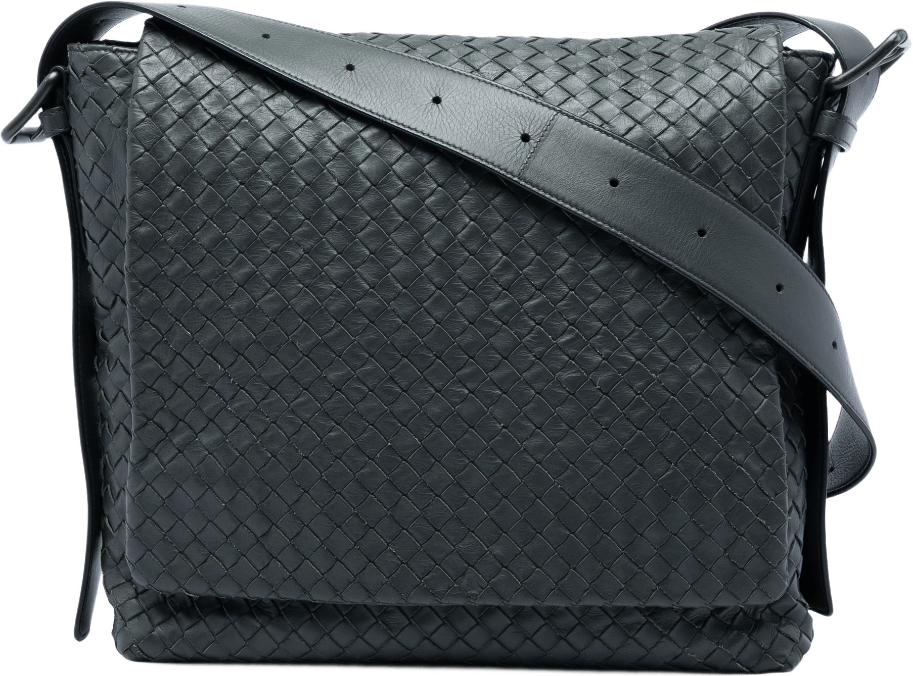 Bottega Veneta Nappa Intrecciato Messenger Bag, från Luxclusif, i färgen grå.