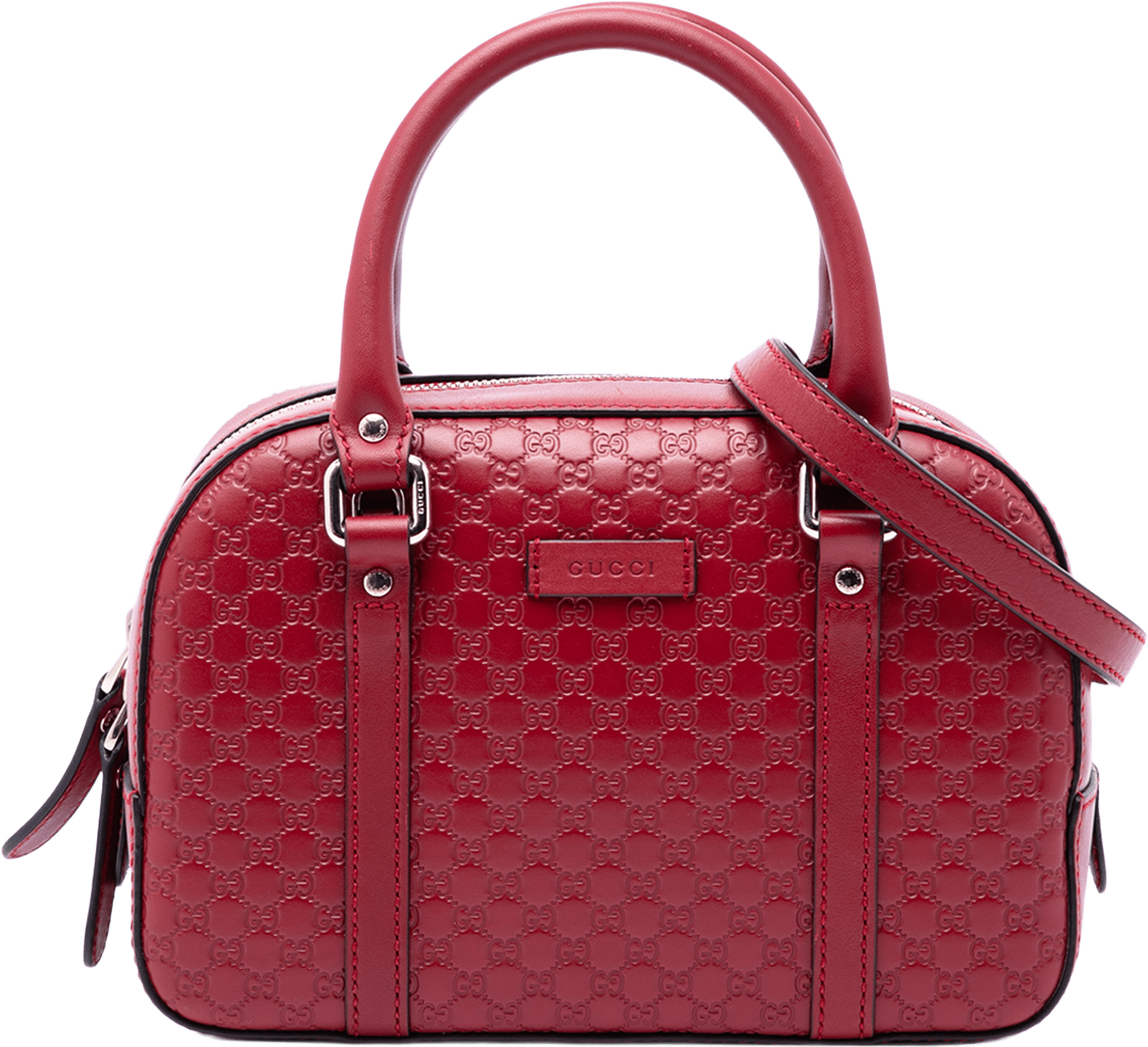 Gucci Small Microguccissima Bree Satchel, från Luxclusif, i färgen röd.