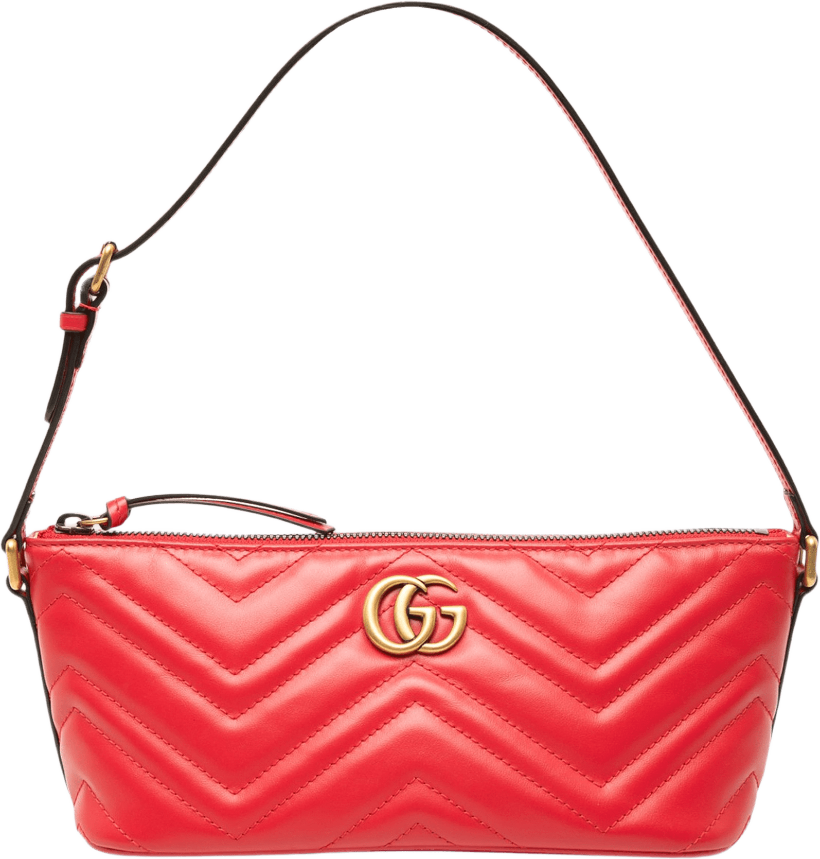 Gucci Gg Marmont Matelasse Calfskin Shoulder Bag, från Luxclusif, i färgen röd.