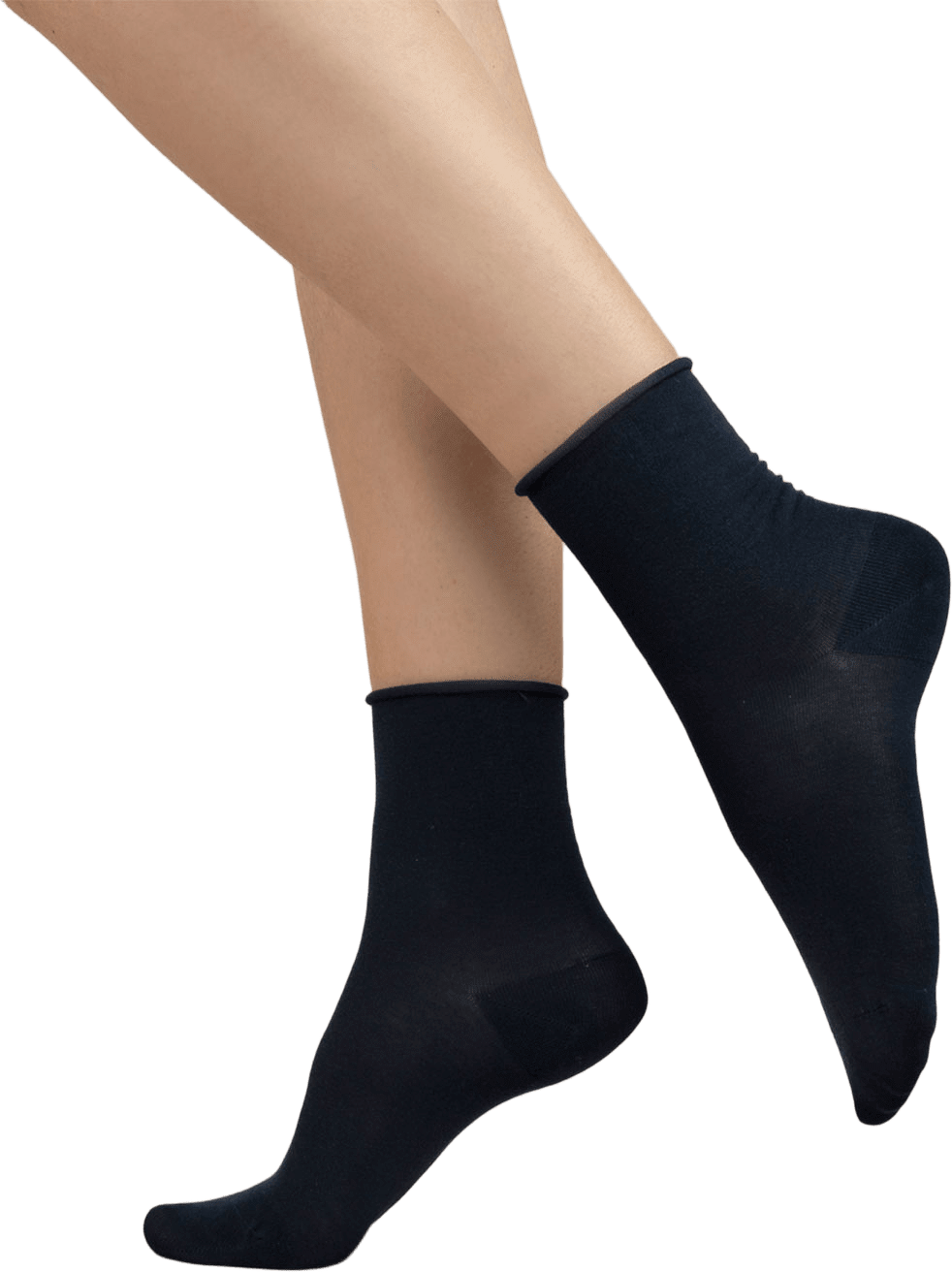 Ankelsocka i 97% bomull, roll-top, från BleuForêt, i färgen Denim Blue.